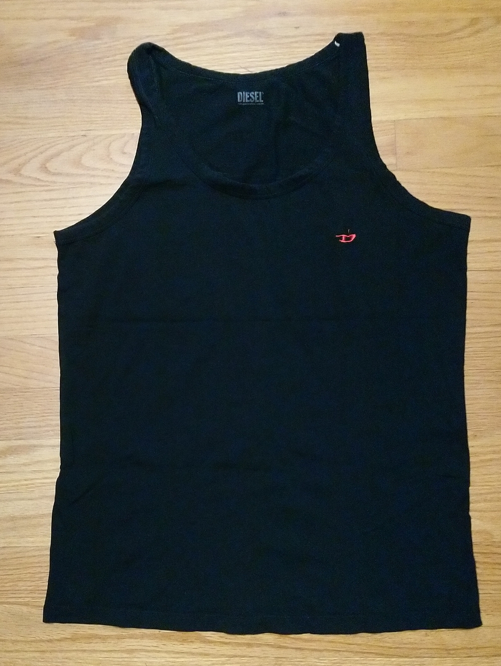 Diesel Black Tank Top with Small Red Logo
